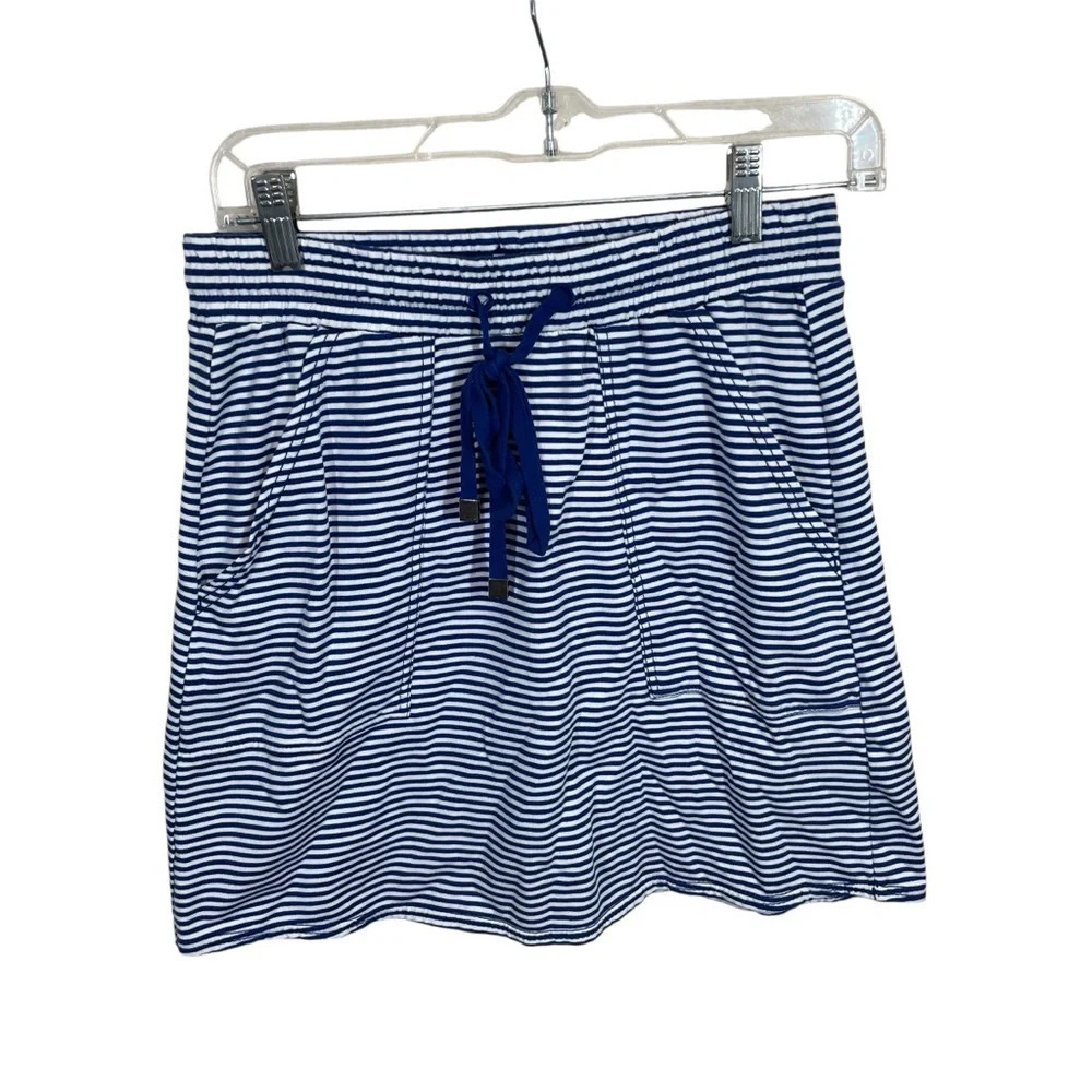 Hatley pull on skirt nautical stripes women’s XS navy white casual